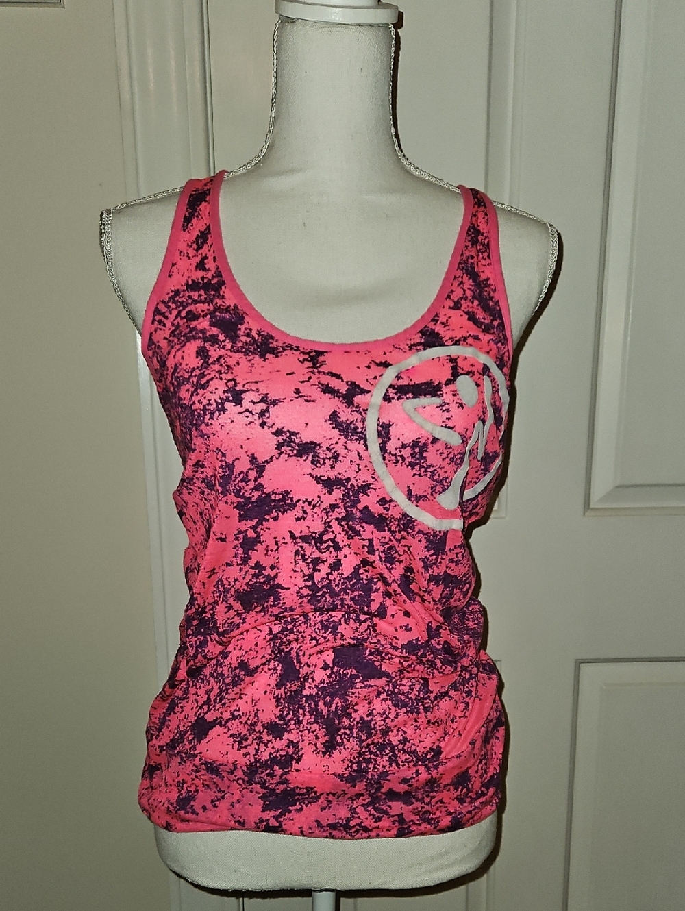 Zumba Fitness Pink & Purple Marbled Tank Top